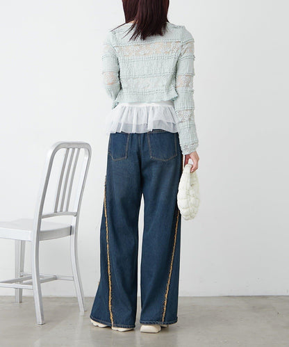 w closet 蕾絲短款罩衫