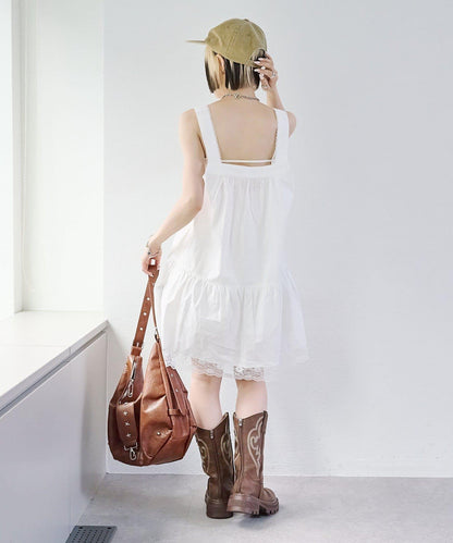 w closet 復古蕾絲迷你連衣裙