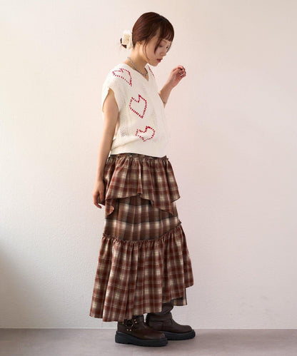 w closet 愛心刺繡 針織背心