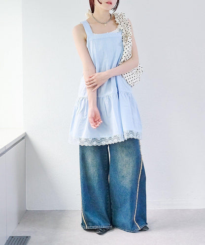 w closet 復古蕾絲迷你連衣裙