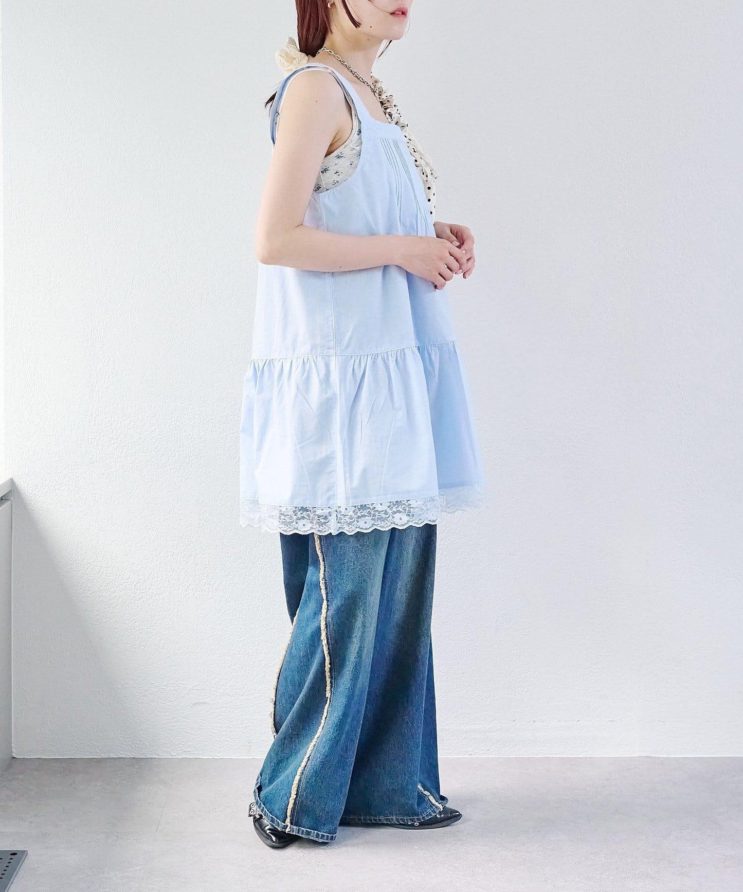 w closet 復古蕾絲迷你連衣裙