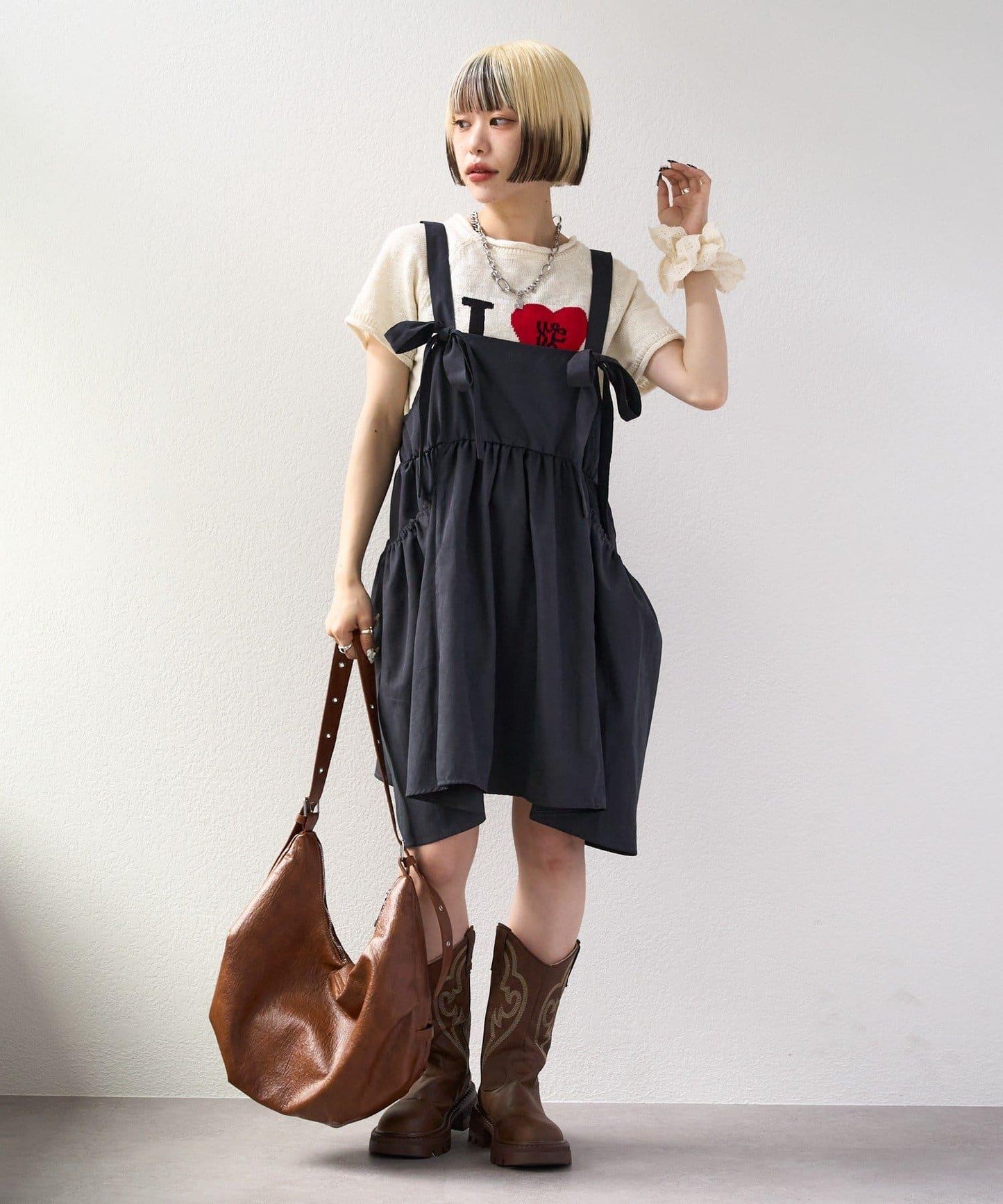 I LOVE 字母針織上衣