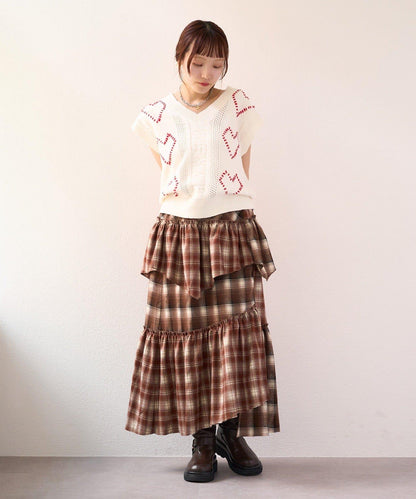 w closet 愛心刺繡 針織背心