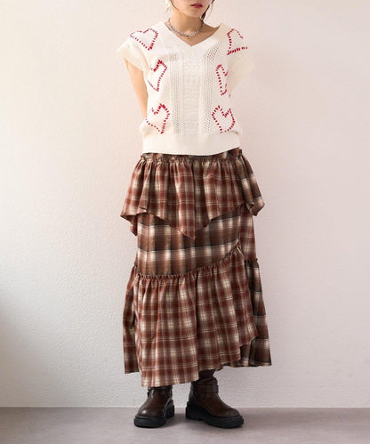 w closet 愛心刺繡 針織背心