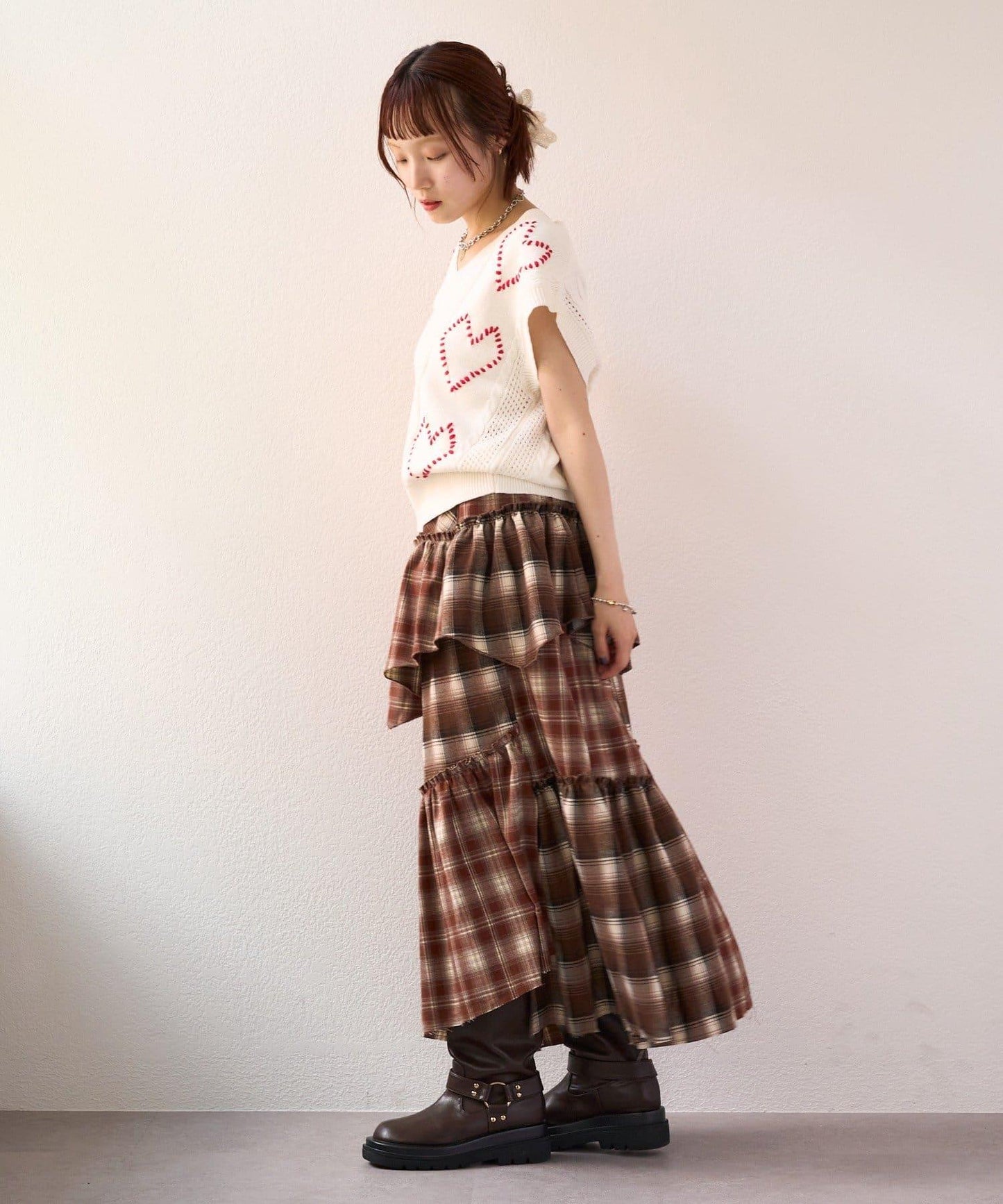 w closet 愛心刺繡 針織背心