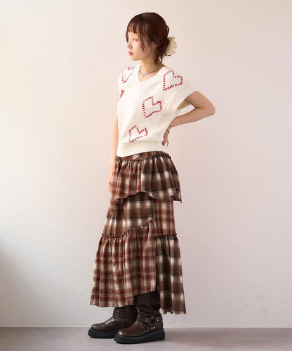 w closet 愛心刺繡 針織背心