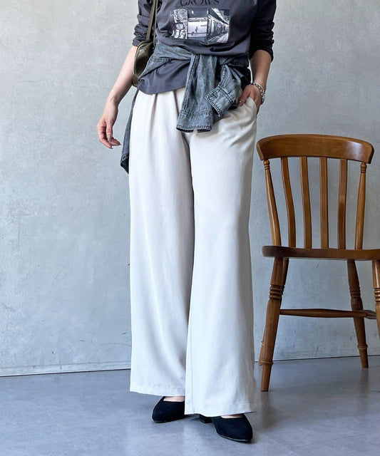 輕薄喬其紗寬鬆長褲