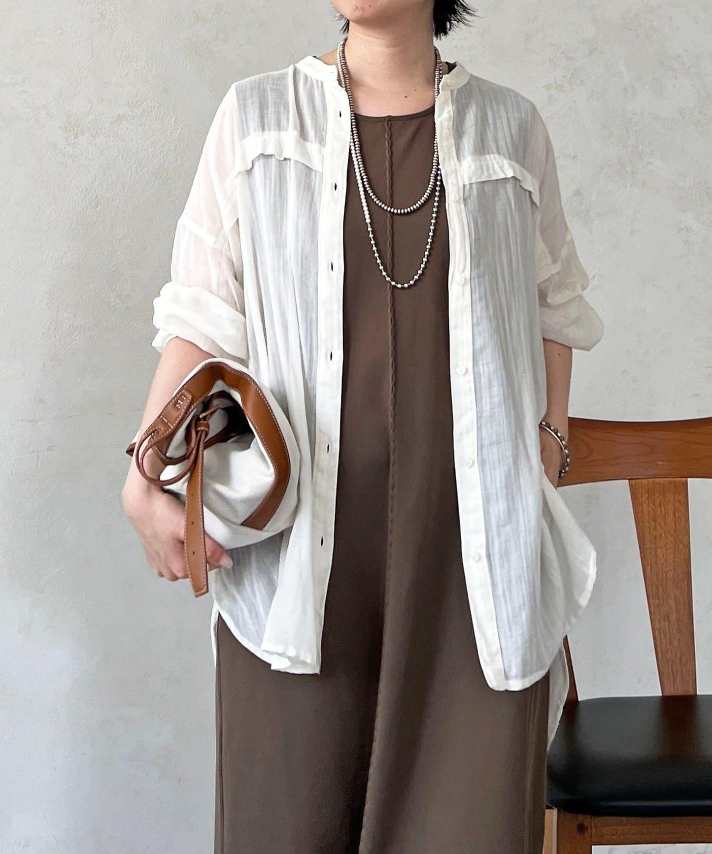 人造棉聚酯褶皺襯衫