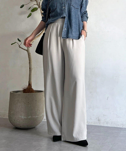 輕薄喬其紗寬鬆長褲