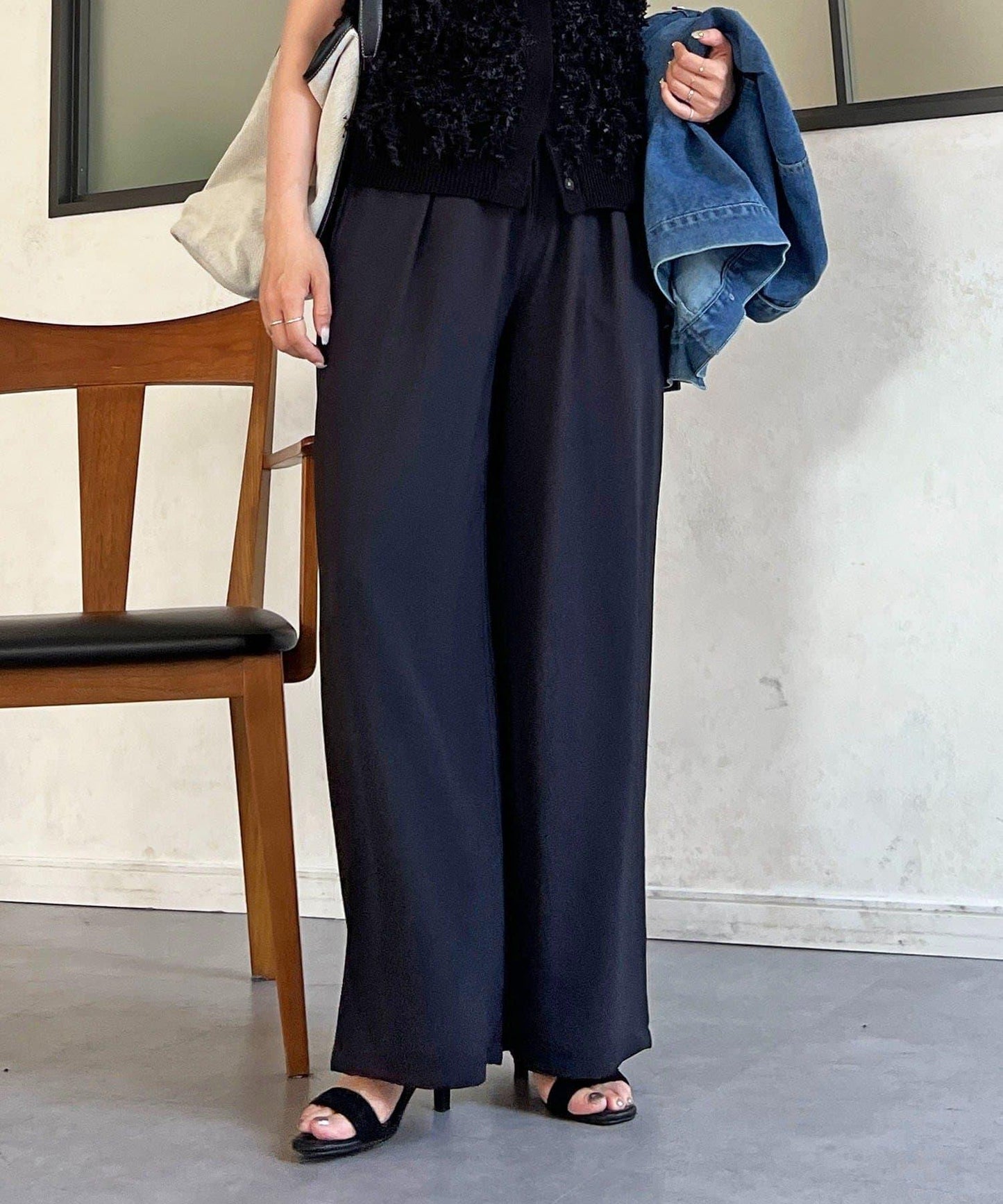 輕薄喬其紗寬鬆長褲