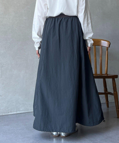 抽繩下襬工裝裙