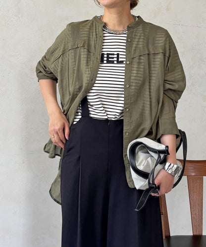 人造棉聚酯褶皺襯衫