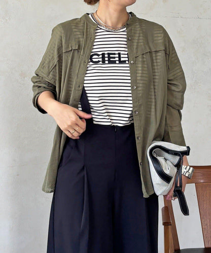 人造棉聚酯褶皺襯衫