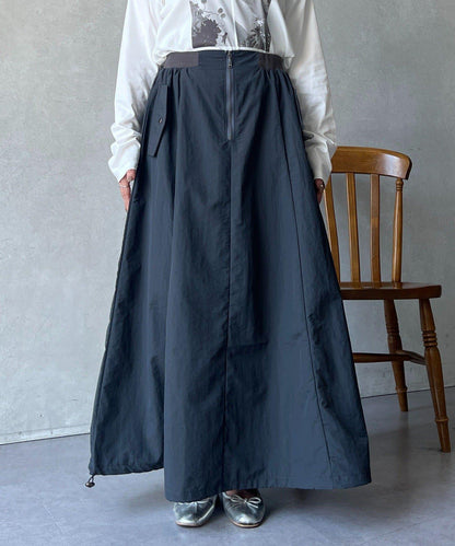 抽繩下襬工裝裙