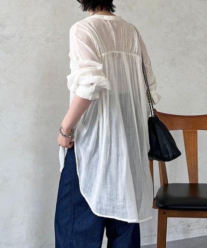 人造棉聚酯褶皺襯衫