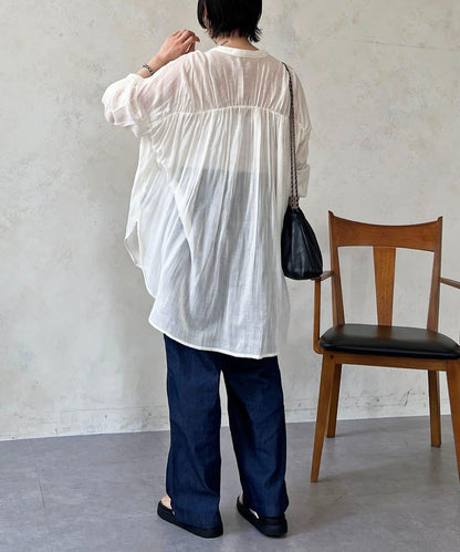 人造棉聚酯褶皺襯衫