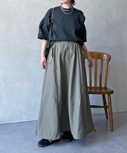 抽繩下襬工裝裙