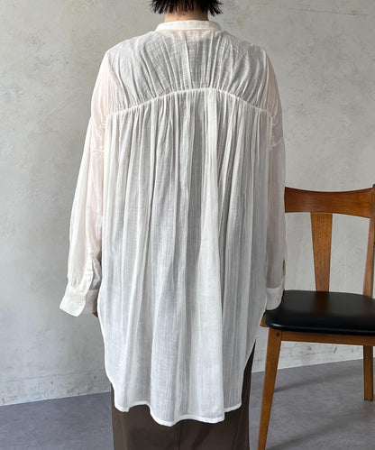 人造棉聚酯褶皺襯衫