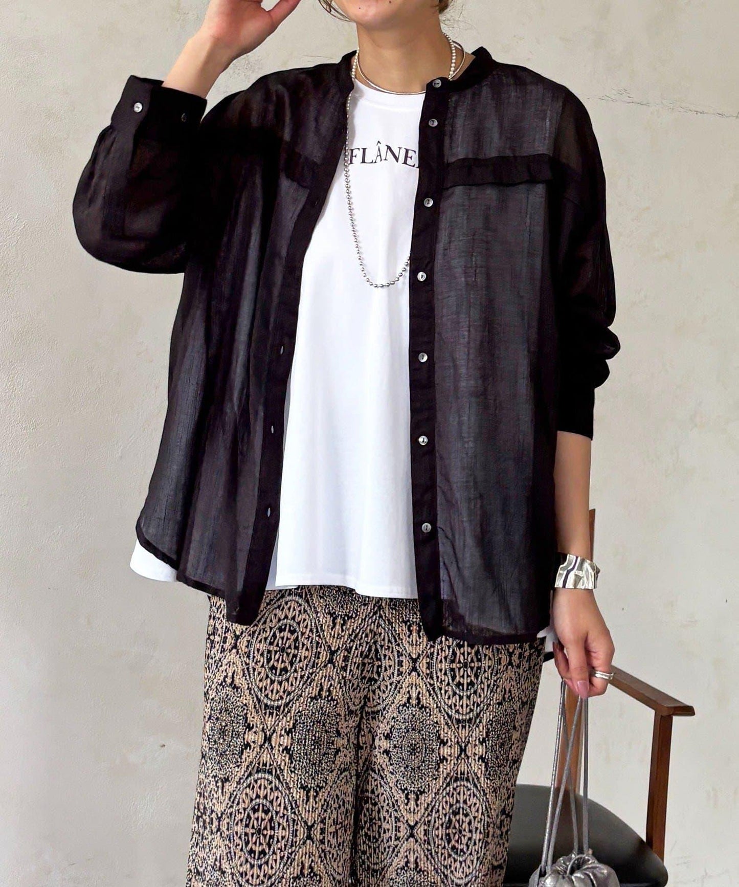 人造棉聚酯褶皺襯衫