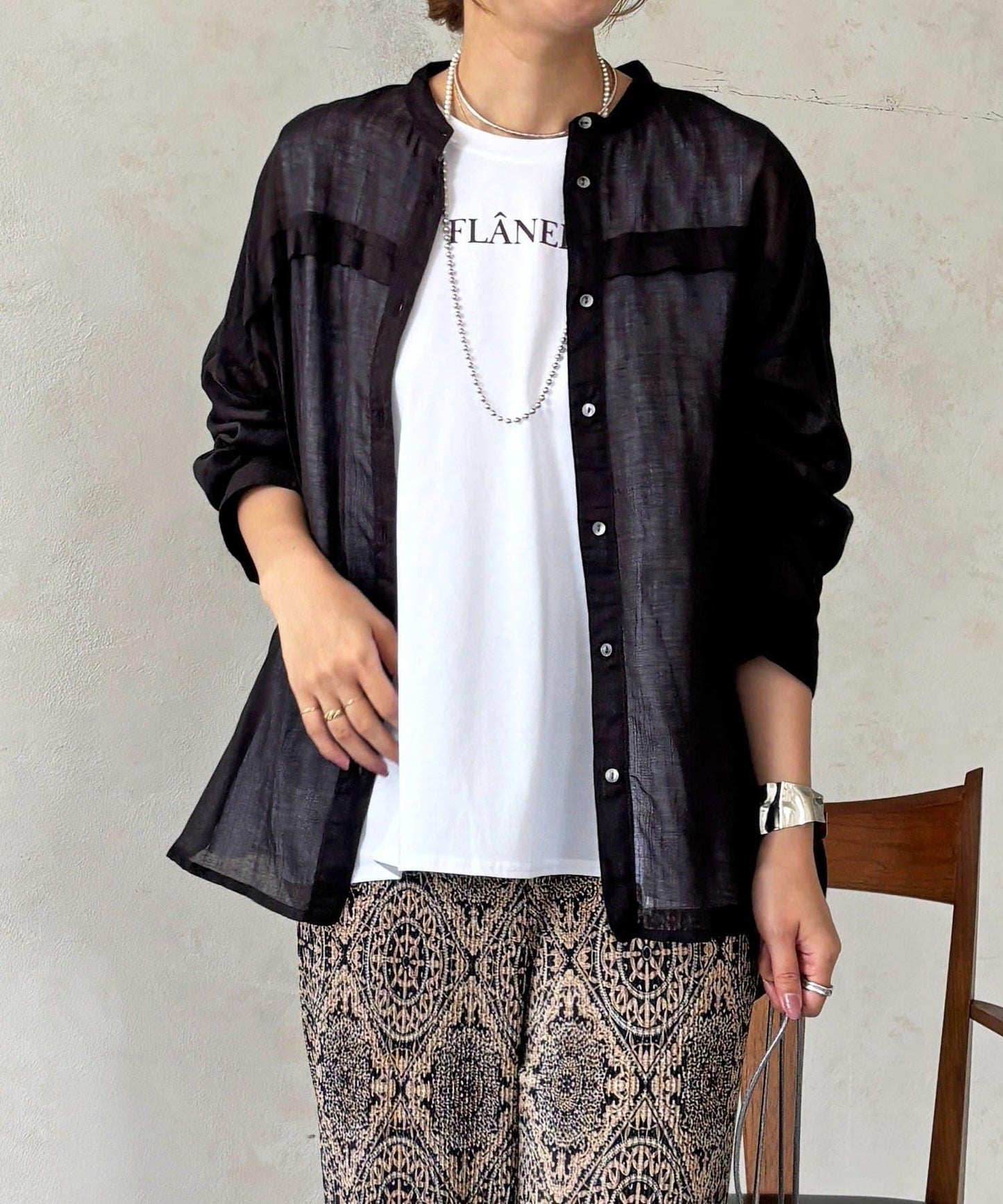 人造棉聚酯褶皺襯衫