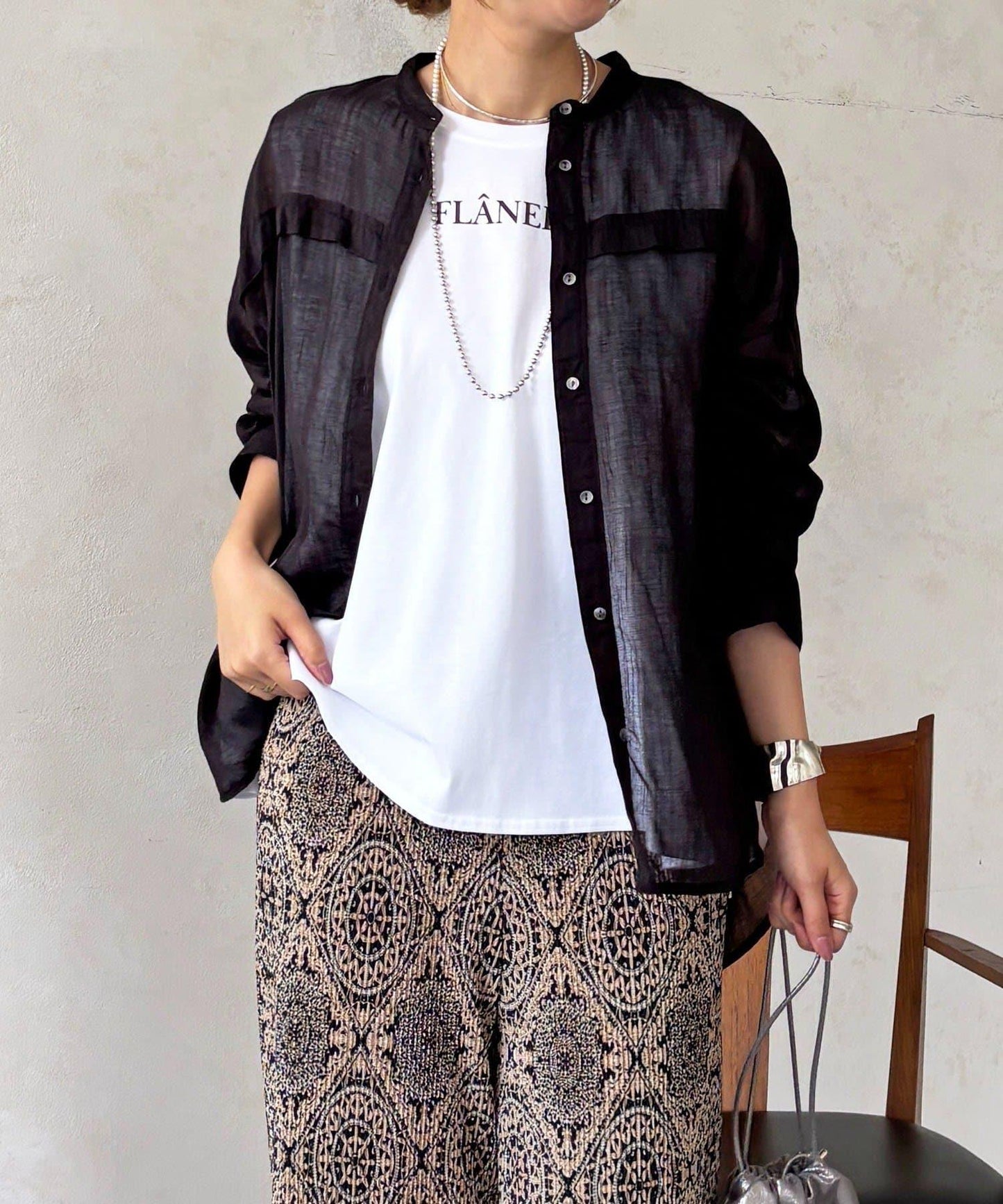 人造棉聚酯褶皺襯衫