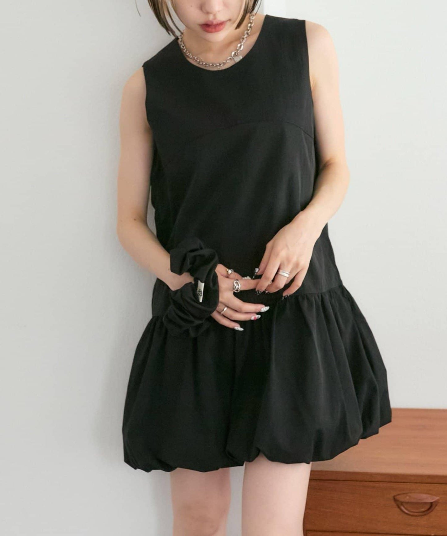 褶皺領 氣球廓形 連衣裙