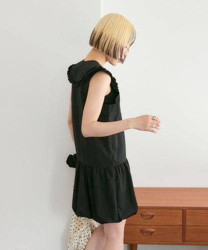 褶皺領 氣球廓形 連衣裙