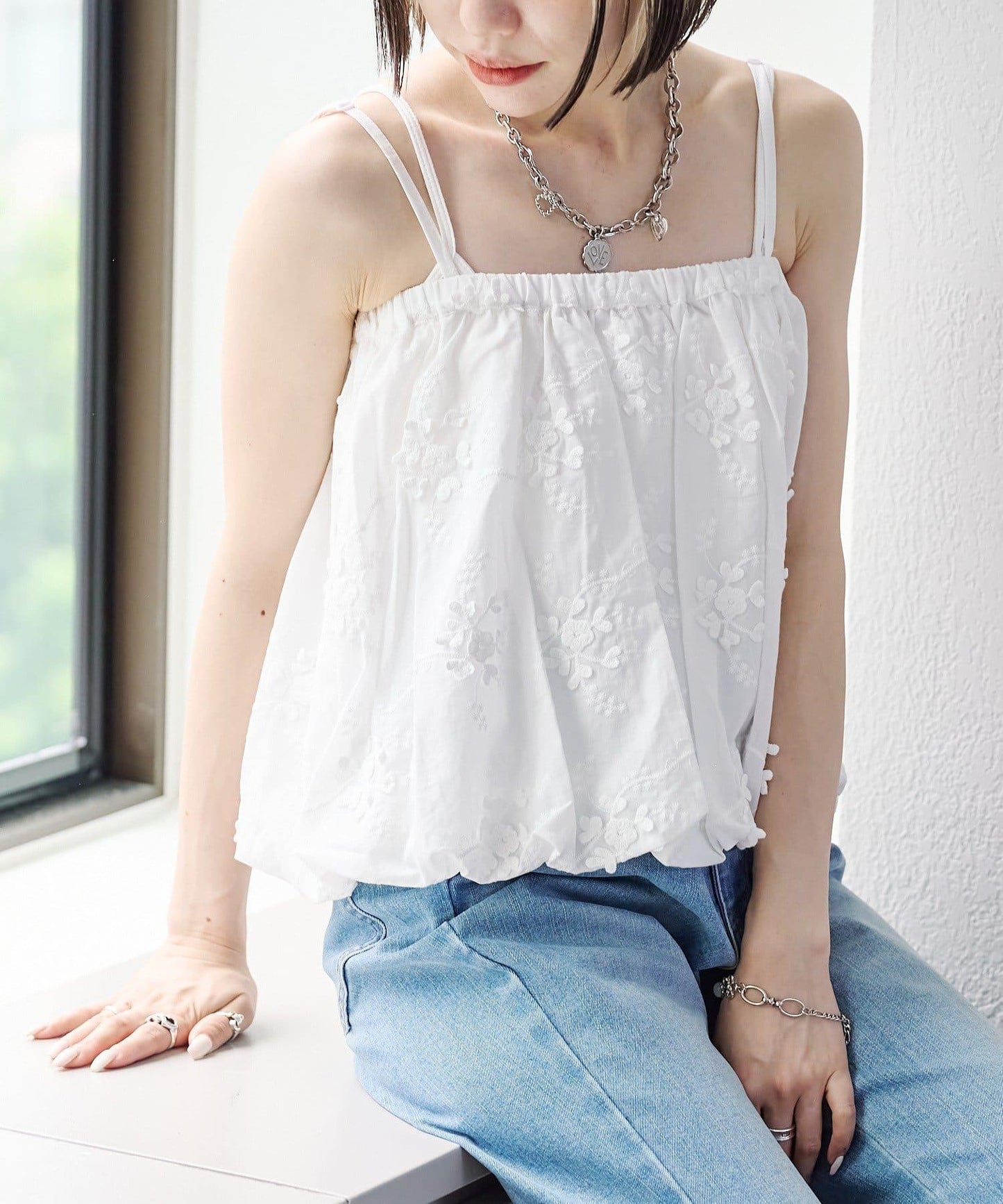 2WAY 氣球廓形 蕾絲 吊帶背心