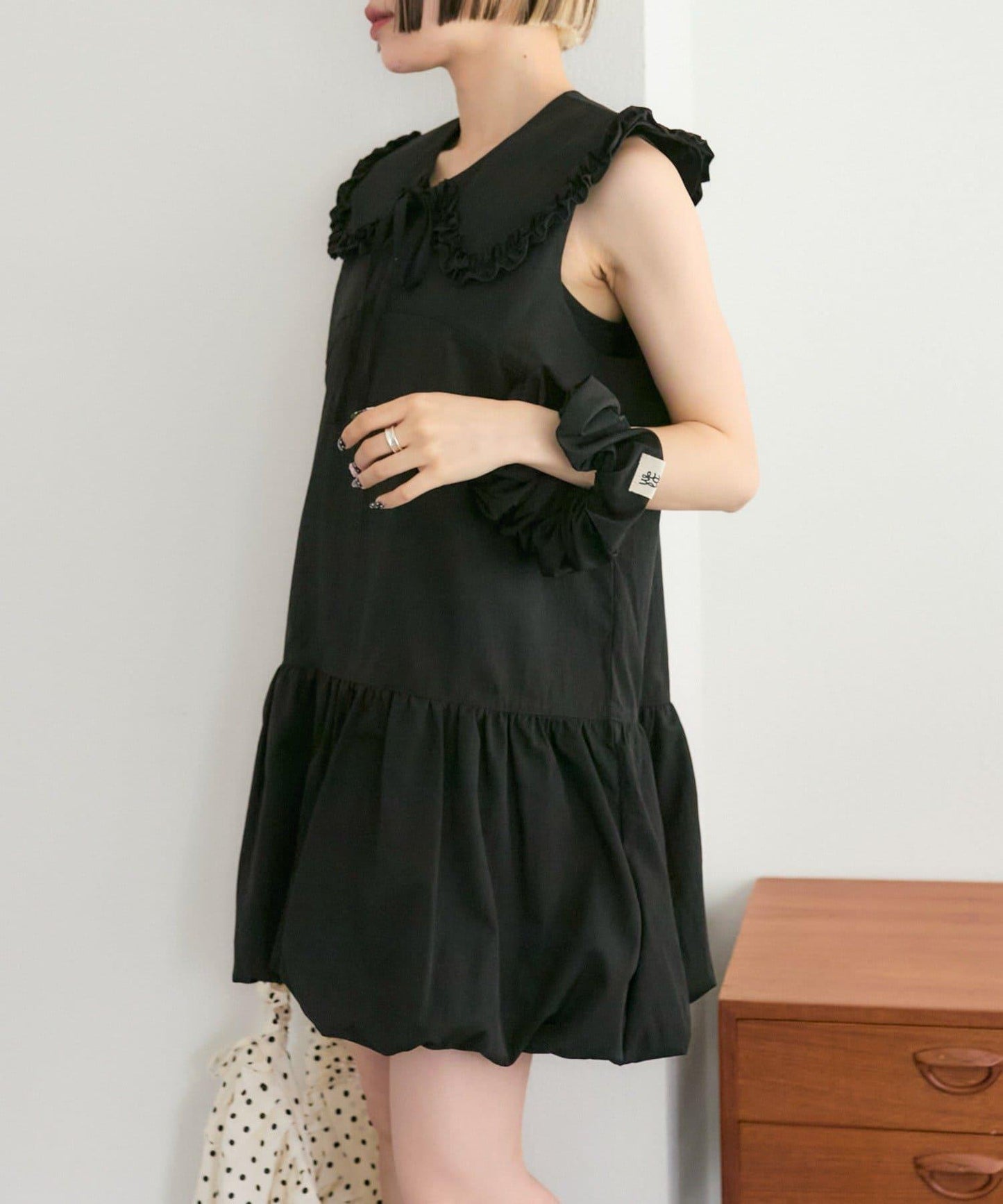 褶皺領 氣球廓形 連衣裙