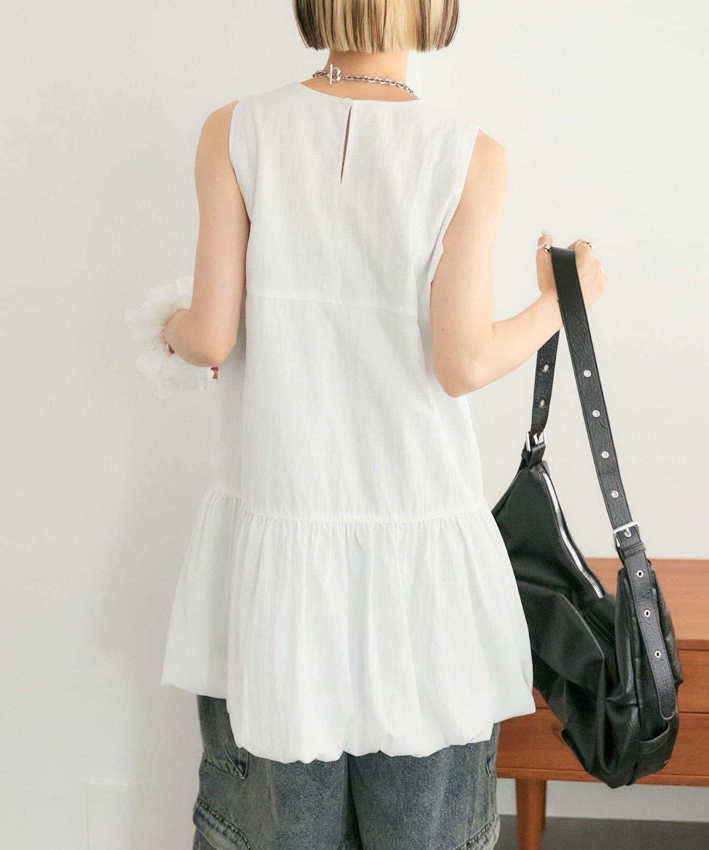 褶皺領 氣球廓形 連衣裙