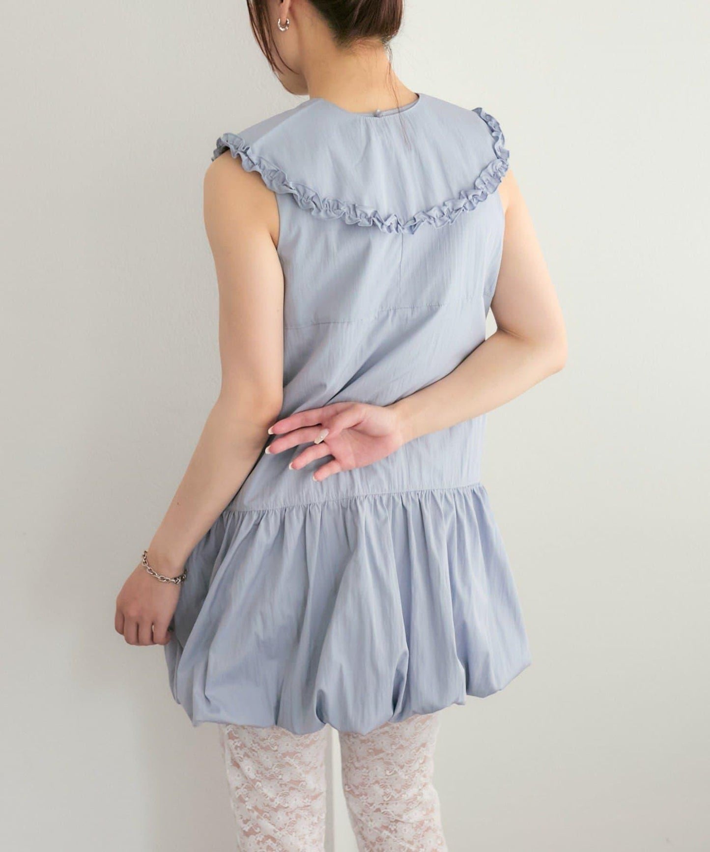 褶皺領 氣球廓形 連衣裙