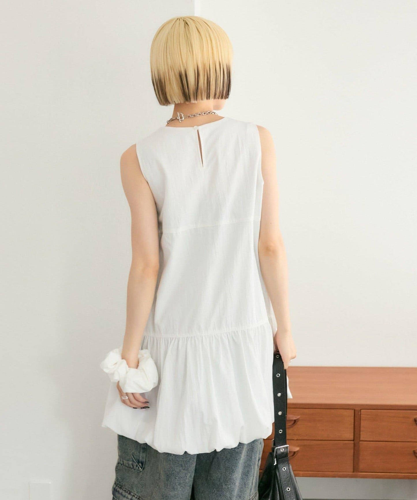 褶皺領 氣球廓形 連衣裙