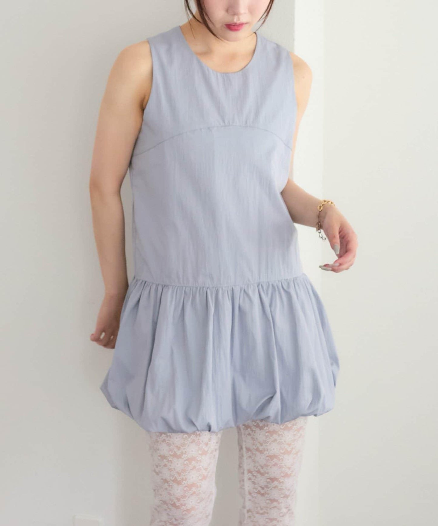 褶皺領 氣球廓形 連衣裙