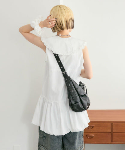 褶皺領 氣球廓形 連衣裙