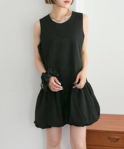 褶皺領 氣球廓形 連衣裙