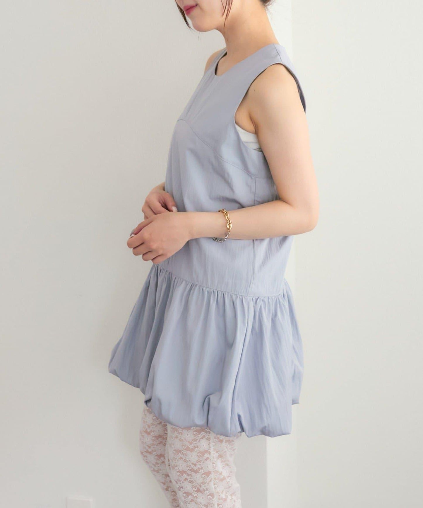 褶皺領 氣球廓形 連衣裙