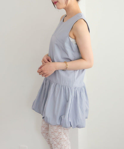 褶皺領 氣球廓形 連衣裙