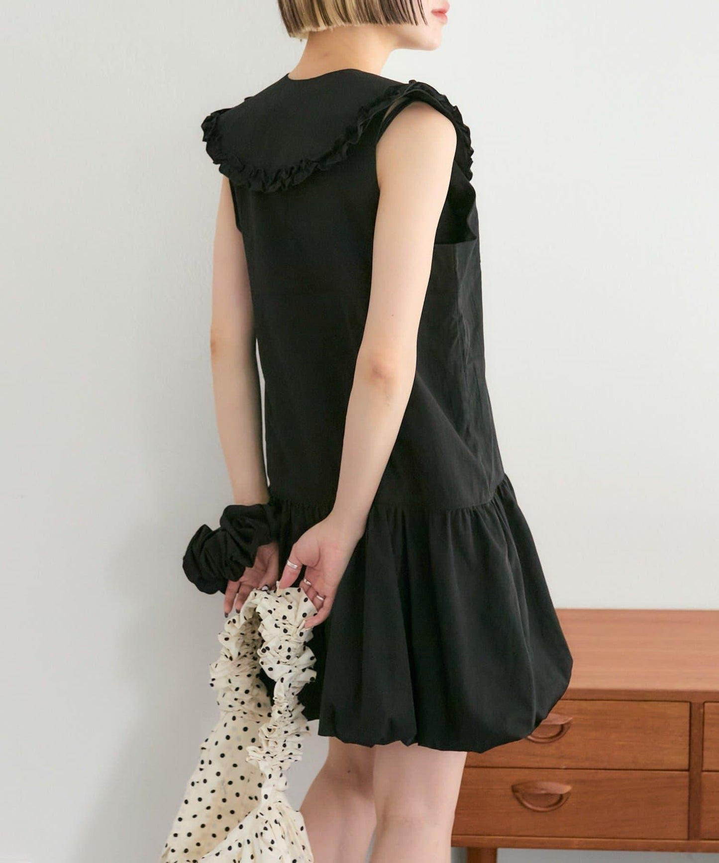 褶皺領 氣球廓形 連衣裙