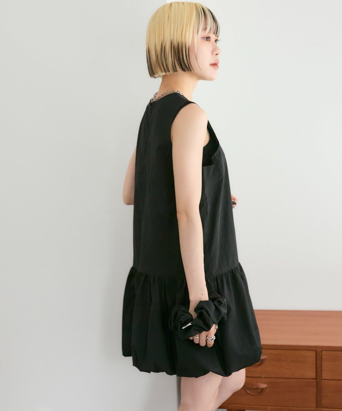 褶皺領 氣球廓形 連衣裙