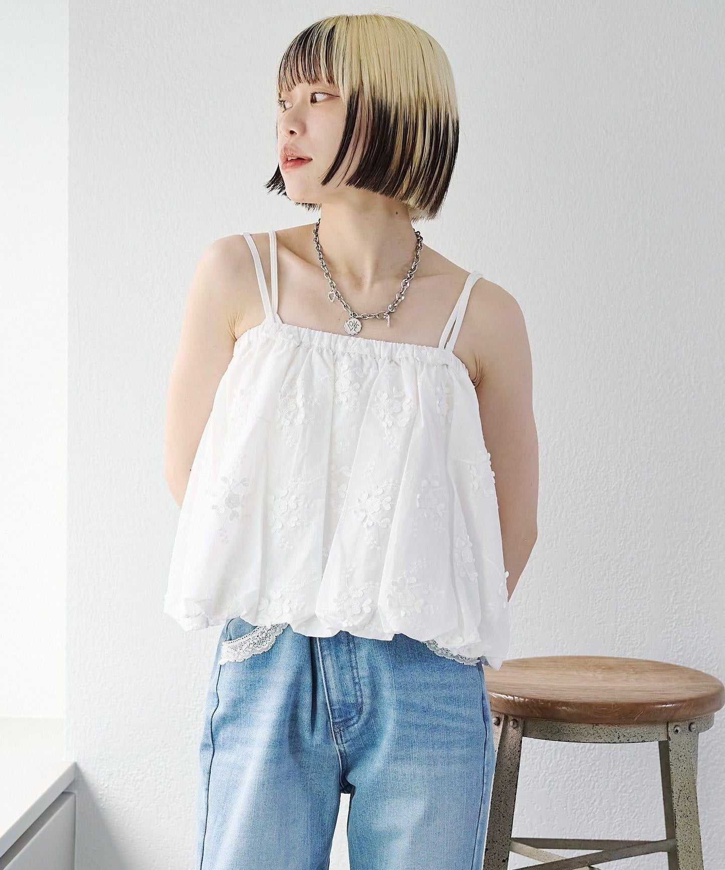 2WAY 氣球廓形 蕾絲 吊帶背心