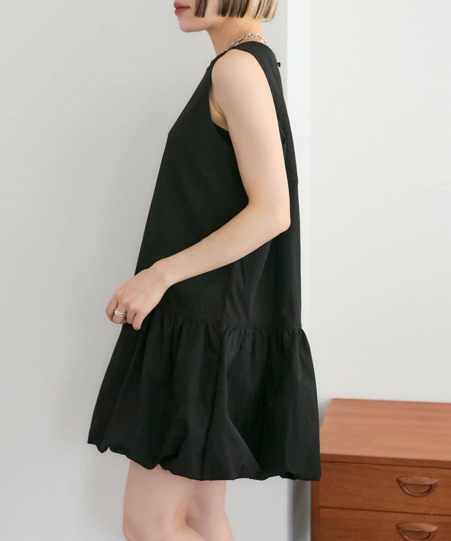 褶皺領 氣球廓形 連衣裙