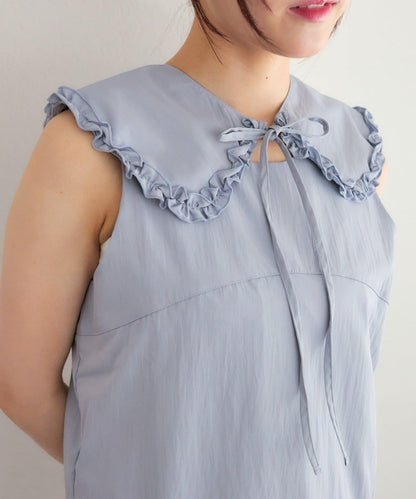 褶皺領 氣球廓形 連衣裙