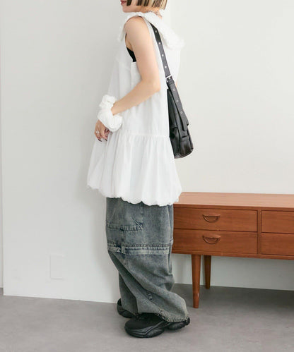 褶皺領 氣球廓形 連衣裙