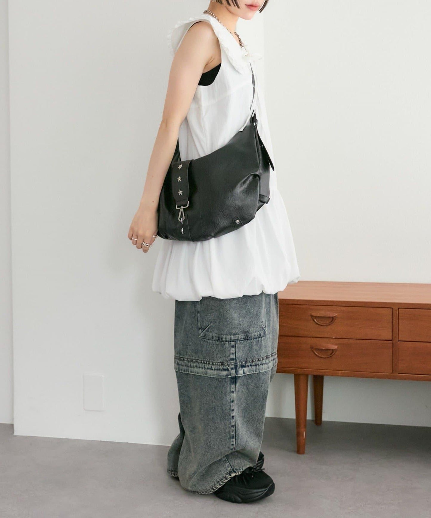 褶皺領 氣球廓形 連衣裙