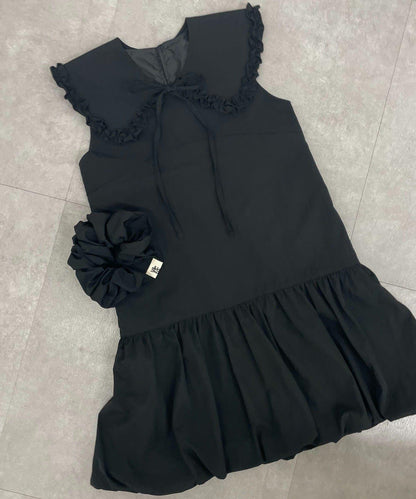 褶皺領 氣球廓形 連衣裙