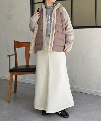 棉填充針織連帽夾克