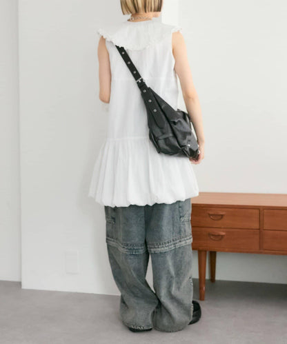 褶皺領 氣球廓形 連衣裙