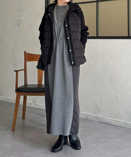 棉填充針織連帽夾克