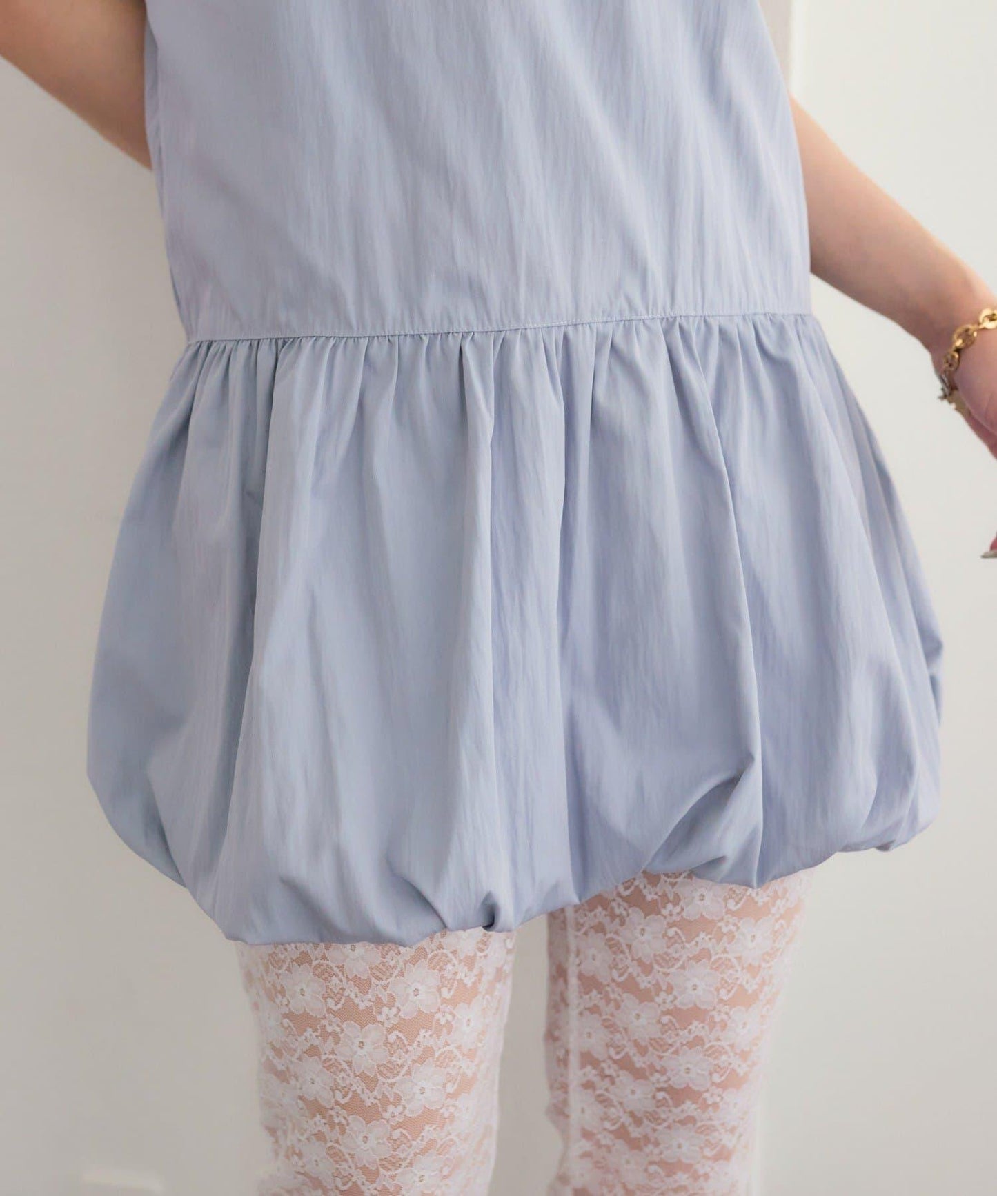 褶皺領 氣球廓形 連衣裙