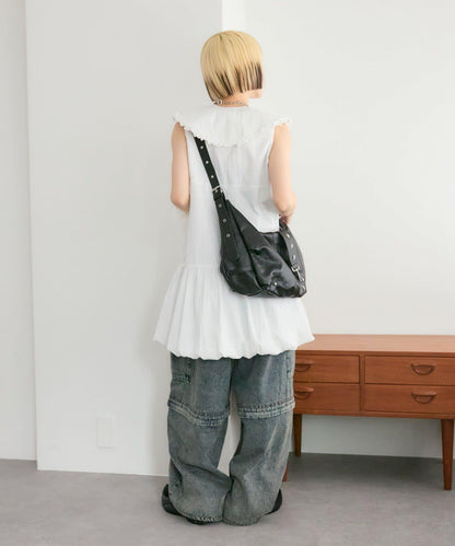 褶皺領 氣球廓形 連衣裙